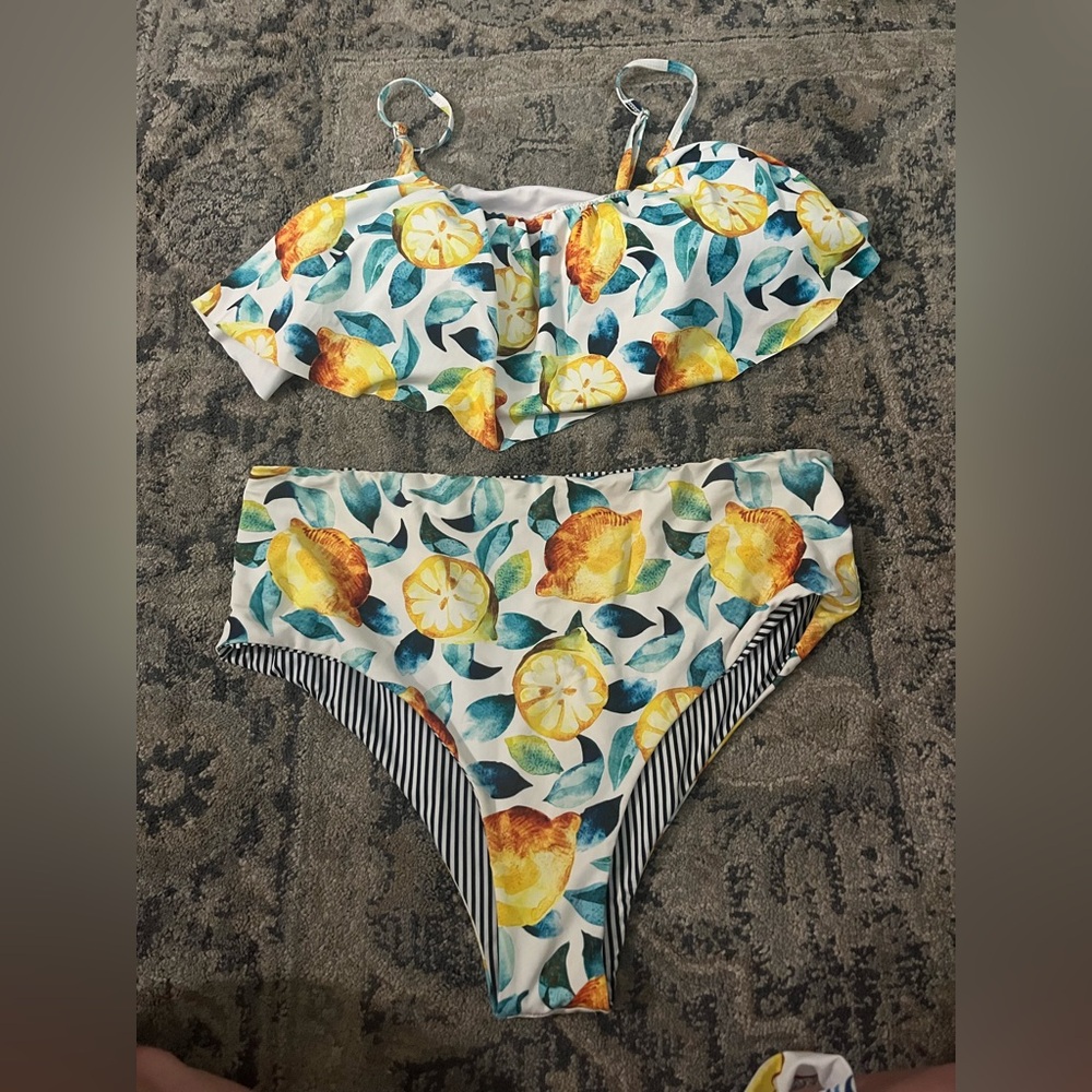 Tommy Bahama Lemon Print Bikini - Yellow and Green